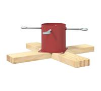 Supporto per albero di Natale, rosso, in legno di pino massiccio, 50 x 50 x 16 cm, con serbatoio dell'acqua e morsetto stabile, per albero di Natale, abete, soggiorno, terrazza, balcone