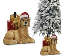 Supporto per albero di natale verde o innevato base forma di cane e pacco regalo