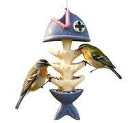 Supporto per alimenti per uccelli | Supporto creativo in resina effetto cresta di pesce, mangiatoia per uccelli scheletro, per decorazione esterna, giardino, terrazza, balcone, casa parco
