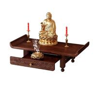 Supporto Per Altare Buddista Con Vassoio Estraibile Supporto Per Santuario In Legno Massello Mobiletto Per Altare Intagliato A Mano Per Offerte E Omaggi Nel Tempio Domestico(Wall-mounted,40CM/15.7IN)