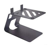 Supporto per altoparlante in metallo per scrivania, libreria, satelliti, base in schiuma ammortizzante, design cavo, colore nero, 185 x 145 x 140 mm