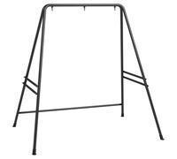 Supporto per Amaca e Poltrona a Uovo in Acciaio con Gambe ad A e Agganci Singoli e Doppi, 178x143x180 cm, Nero