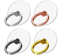 Supporto per anello per cellulare confezione da 4 pezzi, con brillantini e brillantini per cellulare, rotazione a 360° con anello trasparente per cellulare, compatibile con iPhone (4 colori)