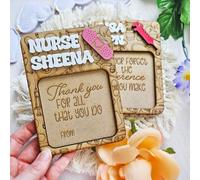 Supporto per appunti adesivi per infermiere, organizer da scrivania Post It, in legno, con incisione o personalizzazione, regalo per la settimana degli infermieri