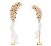 Supporto per arco di palloncini in metallo, set di supporto per sfondo per matrimonio, semicircolare dorato, adatto per compleanni, matrimoni, battesimi e tutti i tipi di celebrazioni (190 cm e 230 cm