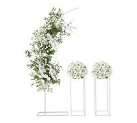 Supporto per arco di palloncini per matrimonio, set da 3 pezzi, arco e 2 | Supporto per fiori da matrimonio, tubo in acciaio con verniciatura a fuoco, altezza dell'arco 200 cm