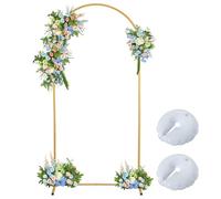 Supporto per Arco Nuziale da 6 FT Sfondo Stand Arco Quadrato in Metallo Dorato Supporto per Sfondo ad Arco in Metallo Giardino Decorazione Arco Floreale con Palloncini per Cerimonia Nuziale Compleanno