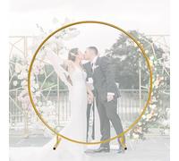 Supporto per arco nuziale, telaio a cerchio in metallo con base, durevole e resistente alle intemperie, arco floreale circolare per compleanni, baby shower e decorazioni per feste di laurea