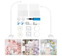 Supporto per arco per palloncini regolabile da 8 a 6 piedi, con base per palloncini, flessibile, con supporto per compleanno, matrimonio (bianco)