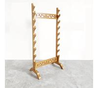 Supporto per armi pavimento multistrato,espositore per spade in bambù naturale,espositore per armi con supporto per flauto,grandi supporti armi con supporto spada in legno classico (marrone chiaro)
