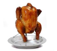 Supporto per arrosto di pollo con vassoio per barbecue barbecue Metodo di cottura sicuro per lattine di birra