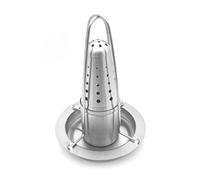 Supporto per arrosto in acciaio inox per lattine di birra, con padella, per grigliare e arrostire verticalmente, compatibile con varie carni e verdure, lavabile in lavastoviglie