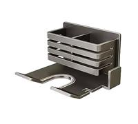 Supporto per asciugacapelli, da parete, senza foratura, adesivo, organizer per bagno, impermeabile, con scomparto stabile, per casa, hotel, salo