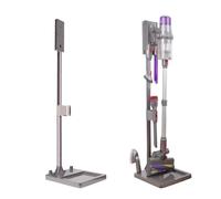 Supporto per aspirapolvere Dyson V15 V12 Slim V11 V10 V8 V7, gancio per accessori, staffa stabile per tubo di alluminio con fessura per cavi, non necessita di foratura, elevata stabilità grigio