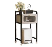 Supporto per Aspirapolvere Supporto per robot aspirapolvere nascosto per cucina, rotazione a 360°, scaffale portaoggetti a 3 strati, striscia luminosa a LED per soggiorno, casa e ufficio