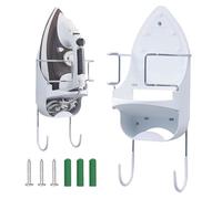 Supporto per Asse da Stiro, Gancio per Ferro Elettrico per Montaggio a Parete, Organizzatore per la Conservazione Dell'asse da Stiro da Appendere Alla Porta o Alla Parete (Bianco)