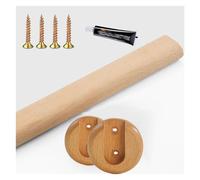 Supporto per asta armadio in legno massello più spesso con supporti finali, facile installazione adesiva o vite, perfetto per soluzioni Sto nized