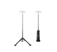 Supporto per Asta IV Portatile, infusione medica regolabile in acciaio inossidabile con 2 ganci, supporto a treppiede per cliniche mobili, ospedali e assistenza domiciliare