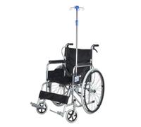 Supporto per Asta IV Portatile per sedia a rotelle, supporto per flebo con regolazione telescopica dell'altezza e 4 ganci, per una facile mobilità e l'assistenza domiciliare dei pazienti in viaggio