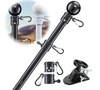Supporto per asta per bandiera, per esterni, in acciaio inox, resistente, senza grovigli, 2 staffe angolari per bandiere, striscioni, bandiere da giardino, portico esterno, cortile, garage, balcone