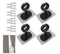 Supporto per asta per tenda da soffitto | Set di staffe di montaggio a soffitto per aste tende - 4 pezzi accessori telescopici per armadio camera da letto bagno
