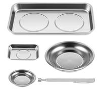 Supporto per attrezzi meccanici in acciaio, 5 pezzi, vassoio con base resistente, per viti, dadi, bulloni, officina, garage, riparazione auto pickup telescopico