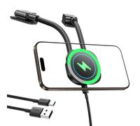 Supporto per auto con caricatore induttivo per smartphone da cruscotto, adesivo - nero