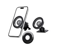 Spigen Supporto Telefono Auto Magsafe/Pixelsnap [Anello Metallico Incluso] Rotazione a 360°, Universale Supporto Magnetico Cellulare Auto Compatibile con iPhone 17/16/15/14 Samsung S25 Pixel 10 - Nero