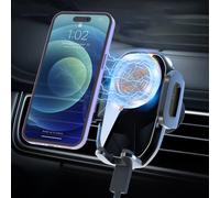 Supporto per auto Txmfgh15W con ricarica wireless, testa a sfera regolabile a 360 e bloccaggio automatico con un clic per ricaricare facilmente il