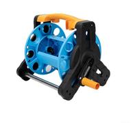 Supporto per avvolgitubo ad alta pressione, 25 m, per lavaggio auto, giardino, organizer per tubo dell'acqua (arancione-blu)