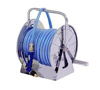 Supporto per avvolgitubo da giardino, con staffa girevole, tubo retrattile e pistola, set completo con tubo dell'acqua da 15 m per un'organizzazione efficiente del giardino