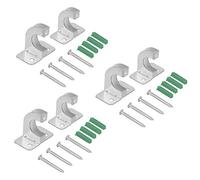 Supporto per avvolgitubo da giardino, montaggio a parete, in metallo, gancio per irrigazione, per uso interno ed esterno, in acciaio zincato 4,5x4,5 cm, confezione da 6