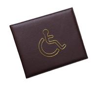 Supporto per badge per disabilitare il permesso di parcheggio, copertura per display per il proprietario del pass di parcheggio disabilita il timer, badge in pelle e timer