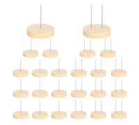 Supporto per Bambole all'Uncinetto - Espositore per Bambole in Legno Lavorato a Maglia, 24 Pezzi Base Singola Doppia con Aghi in Acciaio, Supporto Base in Legno per Giocattolo Animale in Feltro,