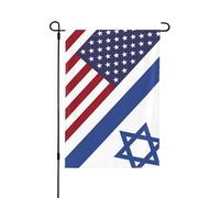 Supporto per bandiera America.Israele con bandiera da giardino per tutte le stagioni di Israele per bandiere da giardino per decorazioni da esterno