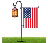 Supporto per bandiera da giardino con ganci da pastore, supporto per bandiera da giardino da 50 pollici con base a 5 rebbi, supporto antivento per bandiere da cortile con clip e tappi a molla per