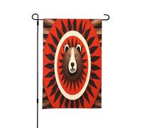 Supporto per bandiera da giardino primaverile con orso marrone, decorazioni pasquali per esterni, resistente alle intemperie, perfetto per cortile e giardino
