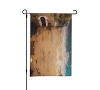 Supporto per bandiera da giardino primaverile con vista a volo d'uccello, decorazioni pasquali per esterni, resistente alle intemperie, perfetto per cortile e giardino