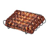 Supporto per Barbecue a Coste, con 4 Inserti, Grande Supporto Verticale in Acciaio, Accessorio per Barbecue a Costole, per casa, Picnic, Barbecue, all'aperto, Campeggio, Cortile, Feste, Insieme