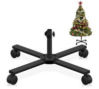 Supporto per Base Albero di Natale Artificiale, Base di Ricambio per Base per Albero di Natale con Ruota Universale per Alberi Artificiali da 0,9 m a 1,8 m, Adatto per Albero da 1,2-2,2 cm, Nero