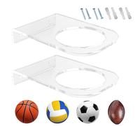 Supporto per Basket da Parete | 2 Pezzi Supporto Acrilico da Parete,Portapalloni Da Basket Manuale | per Camera Sport Esercizio Calcio Attività Quotidiane Feste Compleanno Casa Giovani Ragazzi