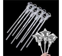 Supporto per bastoncini per p alloncini Bastoncini for palloncini trasparenti da 100 pezzi Bastoncini for palloncini riutilizzabili Tazza for bastoncini for palloncini