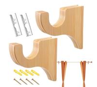 Supporto per bastone, 2 pezzi, supporto in legno per hardware per finestre