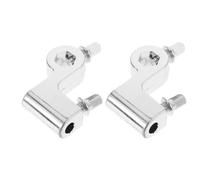 Supporto per Battente Grancassa 2 Pezzi in Metallo Argento | Clip Collegamento, Rivestimento Interno in Gomma, Montaggio senza Attrezzi, per Supporti Rullante e Rack