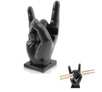 Supporto per batteria a mano, ultra robusto, durevole, 15 x 8 x 7 cm, creativo rock, stile unico, per batteria a mano, accessorio in resina di alta qualità, regalo creativo per batteristi (nero)