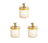 Supporto per batuffoli di cotone con coperchio, per bagno, piano di lavoro, scrivania, verde, 9 x 13,5 cm, Set da 3 (giallo 9 x 13,5 cm), 9 x 13.5cm, come descrizione