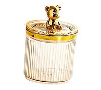 Supporto per batuffoli di cotone per trucco, con coperchio, per piano di lavoro del bagno, scrivania, giallo, 9 x 13,5 cm, Giallo: 9 x 13,5 cm, 9 x 13.5cm, come descrizione