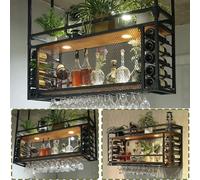 Supporto per bicchieri da vino in metallo, multifunzionale, per bicchieri e bottiglie, perfetto per la casa e il bar