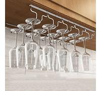 Supporto per Bicchieri da Vino sottopensile - Organizzatore per Bicchieri a 5 File per Bar di casa, salvaspazio, sotto ripiano, Include Viti per Una Facile Installazione Fai da Te