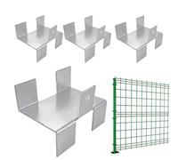 Supporto per binario, in metallo, senza fori, 4 pezzi, per legno, cemento, pergola, cassetta delle lettere, cancello, esterno, cortile, giardino, terrazza
